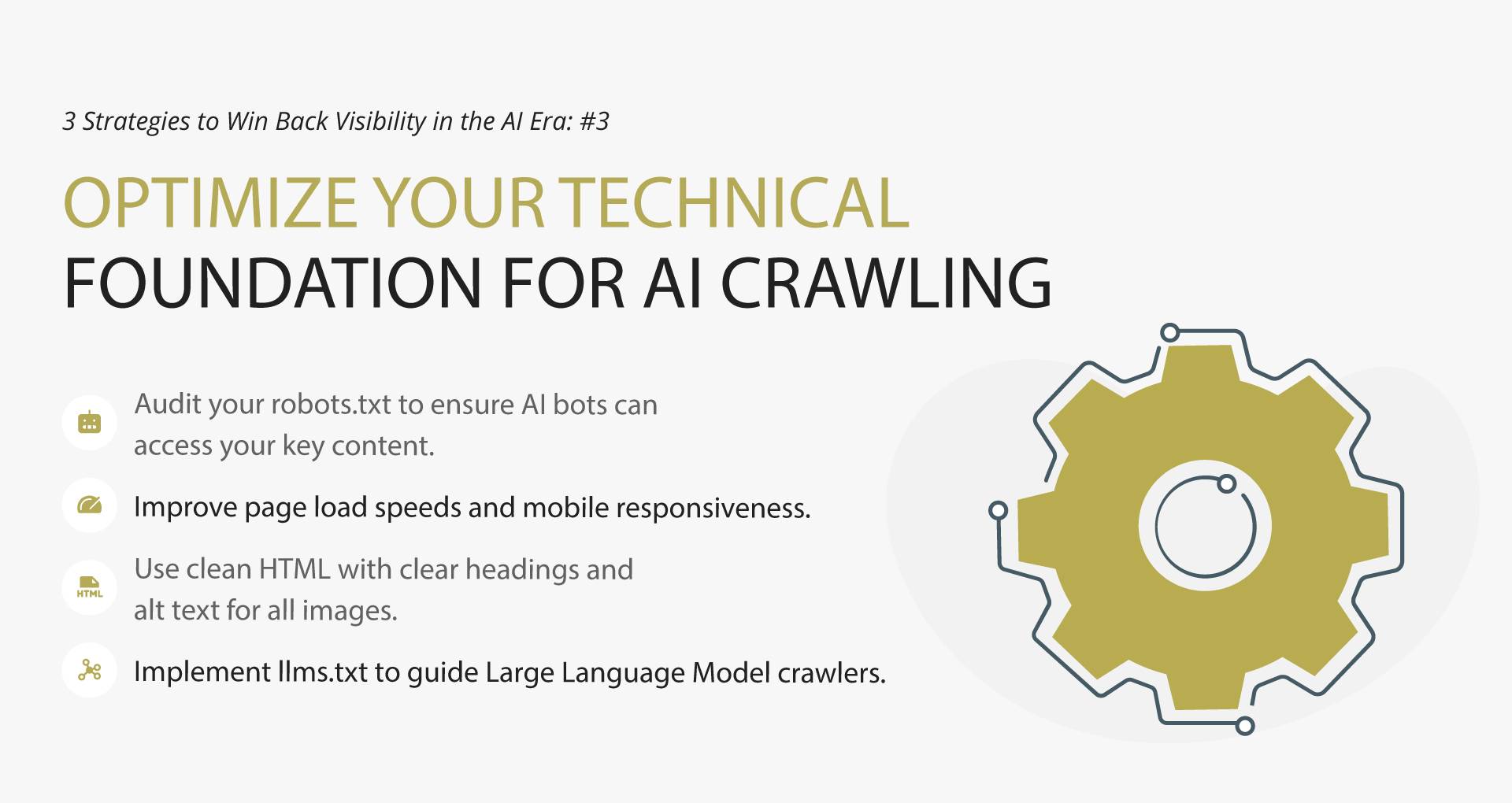 Optimize Your Technical Foundation for AI Crawling Optimize Your Technical Foundation for AI Crawling