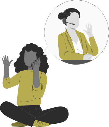 Say Hello! Person engaging in a virtual conversation with a customer support representative, representing customer experience, communication