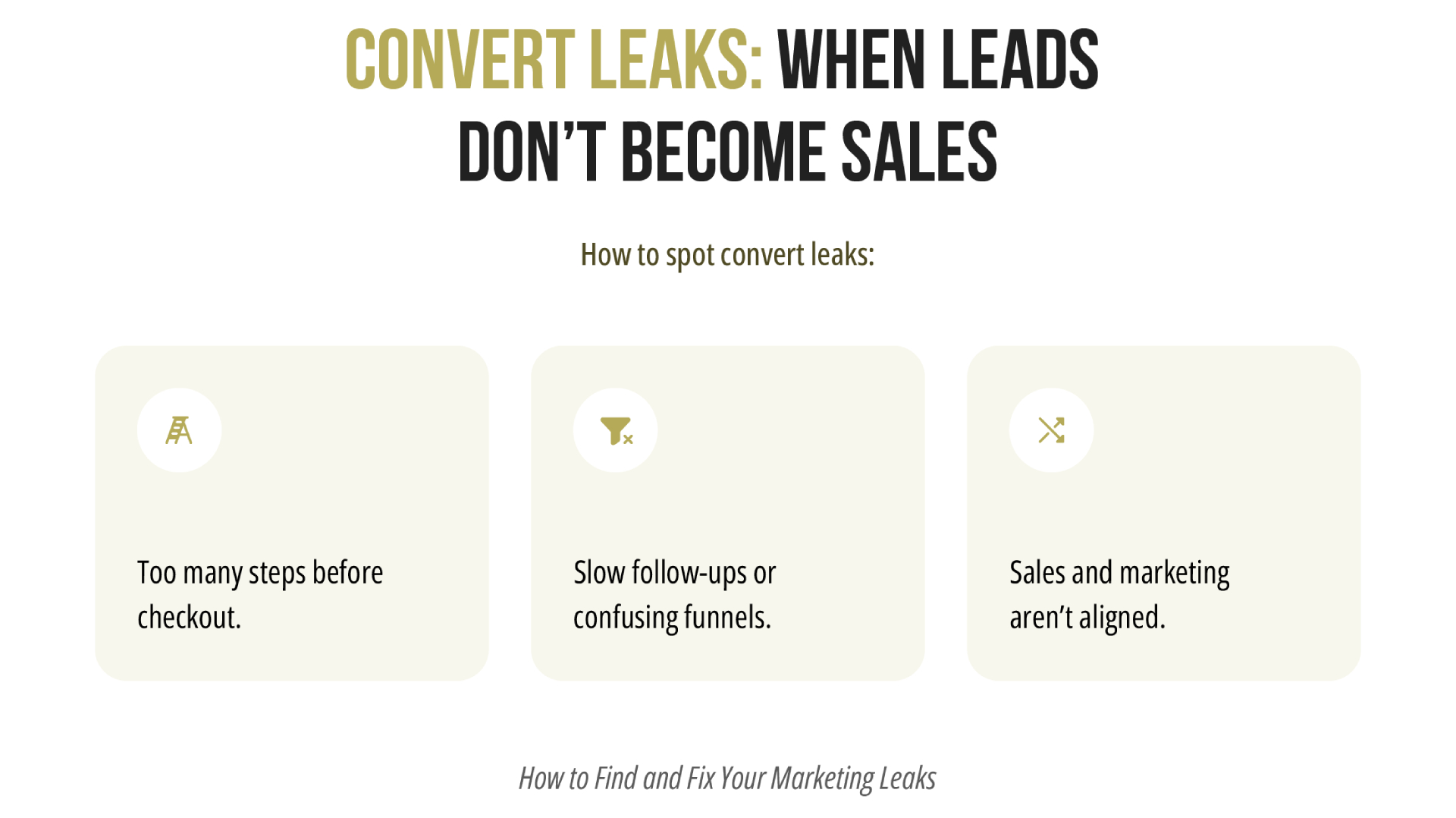 Convert Leaks: When Interest Doesn’t Become Sales Convert Leaks: When Interest Doesn’t Become Sales