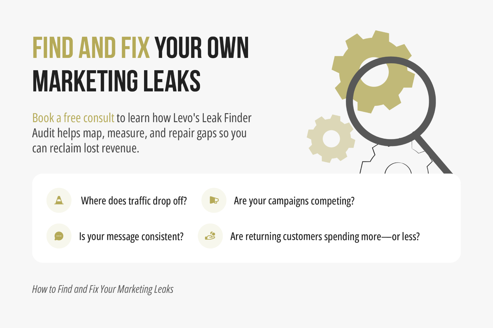 How to Find and Fix Your Own Marketing Leaks How to Find and Fix Your Own Marketing Leaks