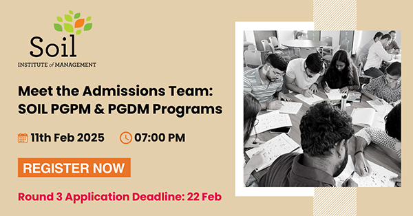 Meet the Admissions Team – SOIL PGPM & PGDM Programs | 07:00 PM – 08:00 PM